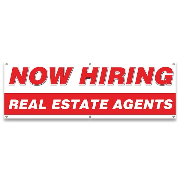 Now Hiring Real Estate Agents Banner Apply Inside Accepting Application Single Sided